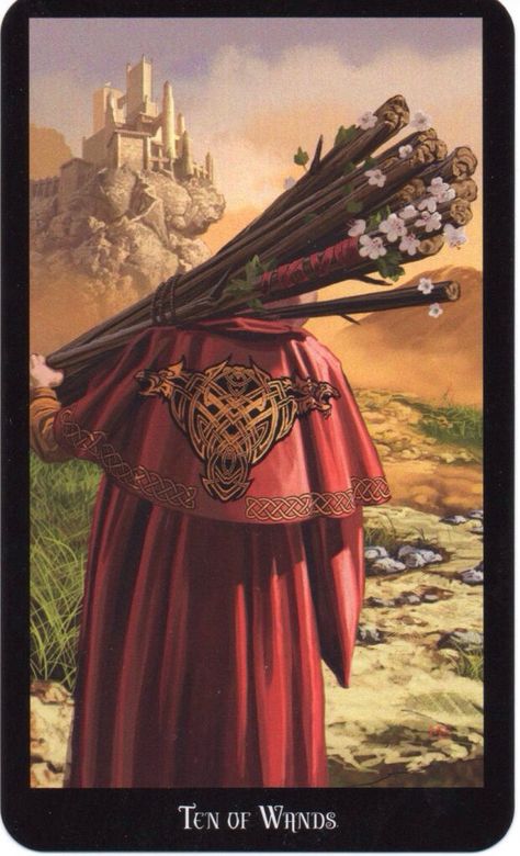 Your journey is not over. Saturn has now moved on into Sagittarius, so that long-carried burden from it's time in Scorpio will begin to feel much lighter. The fog has not cleared yet, ... 10 Of Wands Tarot, 10 Of Wands, Ten Of Wands, Tarot Images, Witches Tarot Cards, Witches Tarot Deck, Wands Tarot, Le Tarot, Witch Tarot