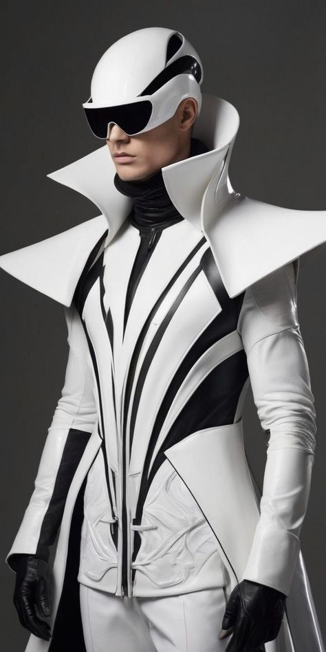 Futuristic Costume Men, Futurism Outfit, Futuristic Fashion Men, Utopian Fashion, Male Confidence, Cyberpunk Fashion Male, Futuristic Fashion Male, Futuristic Outfits, Futuristic Costume