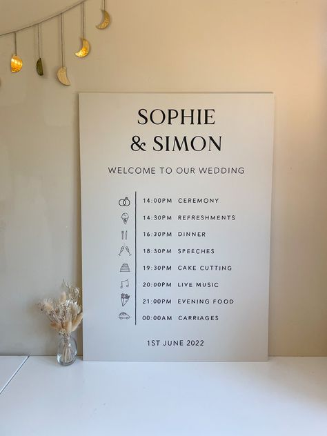 Hand Painted Welcome Signs, Order Of The Day Sign, Stylish Couples, Beige Wedding, Hand Painted Wedding, Welcome Signs, Order Of The Day, Stylish Couple, Wedding Welcome Sign