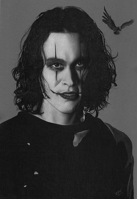 Brandon Lee The Crow, The Crow Movie, Crows Artwork, Morpheus Sandman, Crows Drawing, Eric Draven, Crow Movie, Bruce Lee Art, Crow Tattoo