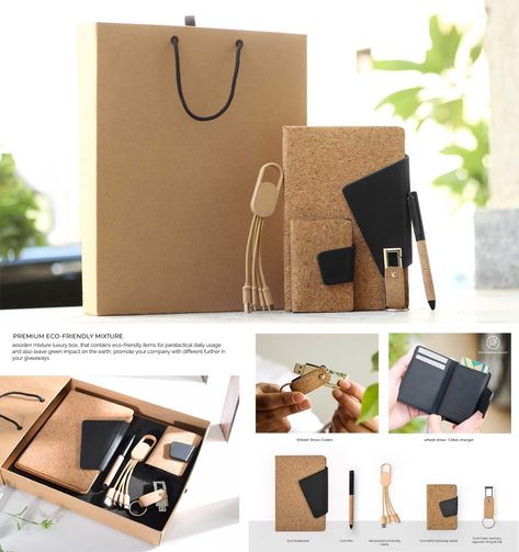 This Eco-friendly corporate gift set includes Cork box, cork organizer, Cork pen, Cork Flash memory, and eco-friendly desk organizer #ecofriendlygifts #ecofriendlycorporategifts #ecofriendlyemployeesgifts #corkemployeesgiftsets #corporategifts #eventgiftsets #ecofriendlyeventgiftset #gifts #giftideas #giftbox #employees #employeegifting #employeegiftingguide #employeesappreciation #welcomekits #ecofriendlywelcomegiftsets #clientgiftsets #VIPgiftsets #VIPecofriendlygifts Corporate Event Giveaway Ideas, Eco Friendly Giveaways, Cork Box, Brand Merch, Eco Friendly Office, Pr Kit, Corporate Giveaways, Event Giveaways, Corporate Gifting