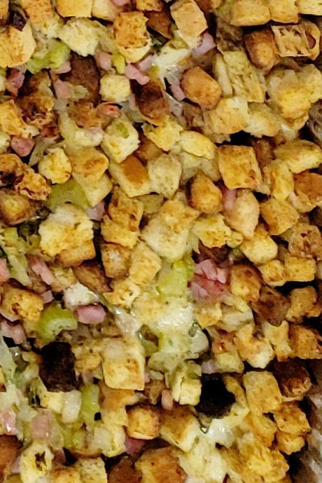 Take your holiday stuffing to the next level with the addition of ham and gruyere cheese #holidaycooking #stuffingrecipes #holidaysidedishes Sage Stuffing, Cheese Course, Whole Turkey, Potato Bread, Gruyere Cheese, Family Cookbook, Green Bean Casserole, Holiday Side Dishes, Bean Casserole