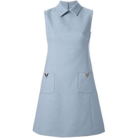 Valentino classic collar sleeveless dress (4,105 CAD) ❤ liked on Polyvore featuring dresses, blue, embellished collar dress, collar dress, sleeveless dress, blue dress and back zipper dress Embellished Collar, Collared Dress, Blue Sleeveless Dress, Elegante Casual, Retro Mode, Dresses Blue, 1960s Fashion, 60s Fashion, Mode Vintage