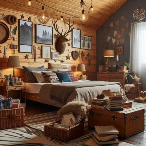 Cozy cabin bedroom vibes ✨🦌 Image made with AI #ai #aiinterior #aiart #digitalart #homedesign #homeinterior #inspiration #interiordesign #interiordecor #cluttercore #rusticdecor #rurallife #cabin #cabinlife #cabinvibes #bedroom #bedroomdecor