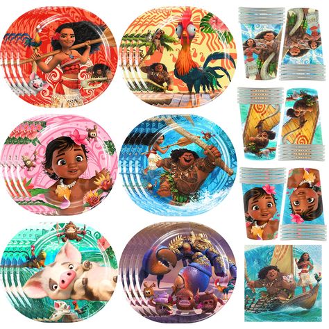 PRICES MAY VARY. 【Moana Party Supplies】The package you receive include 30 pcs 7" Moana plates，30 pcs Moana cups，30 pcs Moana napkins.Meet all your needs for Moana party favors. 【High Quality】Moana party favors is made of high-quality thick paper,bright in color,easy to clean, vivid in design, not easy to fade and break,light weight and safe for everyone to use. 【Unique Design】 Moana party decorations are designed with cute film roles , which is very vivid and interesting. Moana decorations are s Moana Napkins, Moana Party Favors, Moana Party Decorations, Moana Decorations, Moana Party, Disposable Plates, 2nd Birthday Parties, Moana, 2nd Birthday