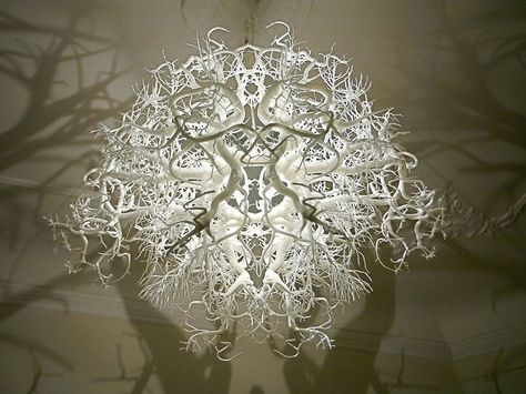 A forest of shadows for your room... Crazy Creative Chandelier Turns a Room into a Forest.  Love this! Magical Chandelier, Danish Chandelier, Chandelier Projects, Forest Chandelier, Forest Lamp, Artistic Chandelier, Danish Artists, Nature Sculpture, Diy Luminaire