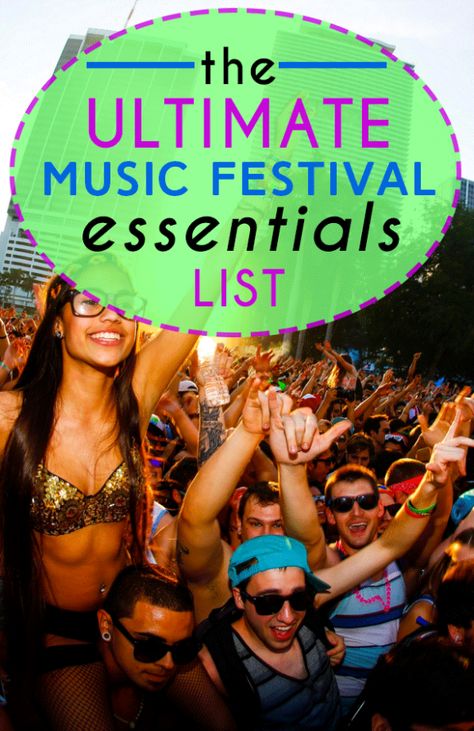 The Ultimate Music Festival Essentials List - Society19 Festival Essentials Packing Lists, Music Festival List, Festival Packing, Music Festival Essentials, Festival Packing List, Festival List, Music Festival Camping, Hard Summer, Camping Snacks