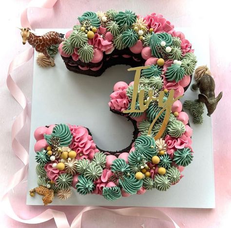 number1cake #numbercake #unicorncreamtart Unicorn Number Cake, Number 4 Cake, Letter Cakes, Number Birthday Cakes, Birthday Behavior, Pull Apart Cupcake Cake, Letter Cake, Dino Cake, Wild Birthday Party