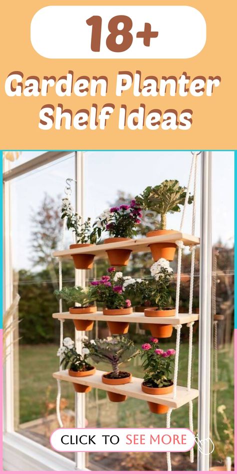 🌿 Maximize your garden space with these practical planter shelf ideas that will help you organize and display your plants efficiently. Whether it's installing a wall-mounted plant shelf or building a multi-tiered plant stand, these projects will make your garden a functional and beautiful haven. #practicalplanters #organizedgarden #efficientdecor Diy Outdoor Shelf For Plants, Diy Multi Plant Stand Indoor, Planter Shelf, Indoor Plant Shelves, Tire Garden, Outdoor Shelves, Yellow Planter, House Planter, Planting Pots