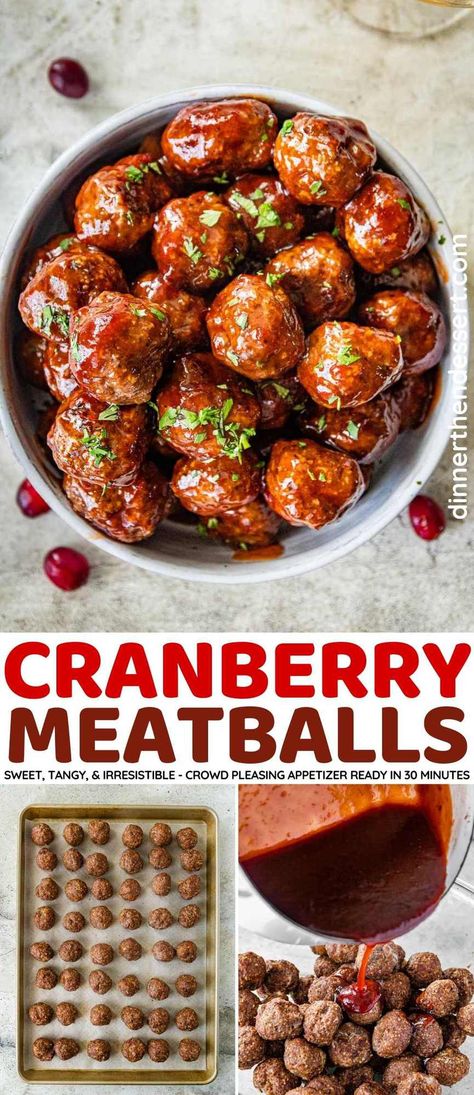 Cranberry Meatballs are perfect to serve at parties with homemade meatballs in a rich, sweet cranberry sauce. Ready in just 30 minutes! Homemade Cranberry Meatballs, Cranberry Chili Sauce Meatballs, Cranberry Jalapeno Chicken Meatballs Sauce, Cranberry Sausage Balls, Appetizer Meatballs Homemade, Cranberry Glazed Meatballs, Cranberry Jalapeno Chicken Meatballs Costco Recipes, Cranberry Jalapeño Meatballs, Cranberry Meatballs Recipe