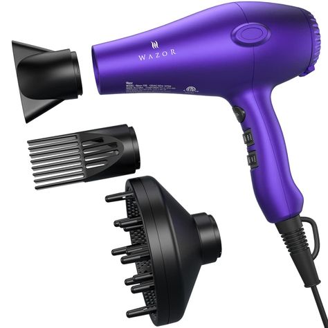 Lightweight Hair Dryer with Diffuser, 1875W Professional Ionic Blow Dryer Quite Hairdryer DC Motor, 2 Speeds and 3 Heat Settings, Cool Button, Concentrator Cool Buttons, Blow Dryer, Dc Motor, Hair Dryer, Comb, Heat, Hairstyles, Hair, Quick Saves