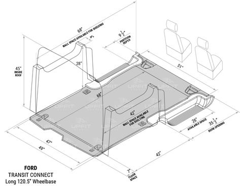 Van Dimensions, Ford Transit Connect Camper, Transit Connect Camper, Van Shelving, Ford Transit Connect, Interior Dimensions, Cargo Van, Van Conversion, Ford Transit