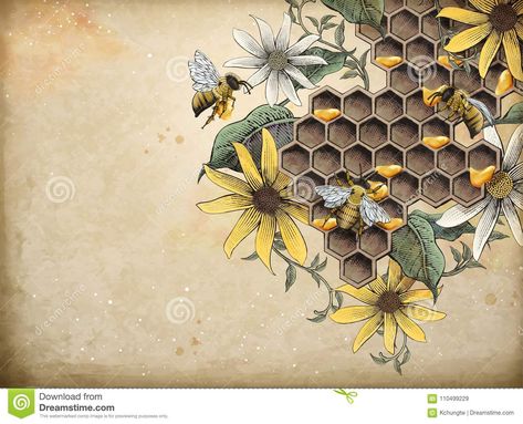 Honeycombs Drawings, Bee Journal, Honeybee Art, 16 Tattoo, Bee Artwork, Honey Photography, Bee Printables, Bee Wall, Bee Honeycomb