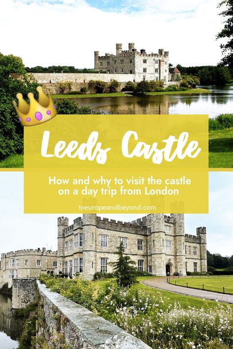 History and background on Leeds Castle, located just an hour south of London + useful travel tips for getting there! #ENGLAND #LEEDS #CASTLES #UK #TRAVEL #TRAVELTIPS #LONDON #EUROPE Scotland Travel Guide, Stay In A Castle, British Castles, Leeds Castle, Castles In England, Day Trips From London, Things To Do In London, The Perfect Day, Scotland Travel