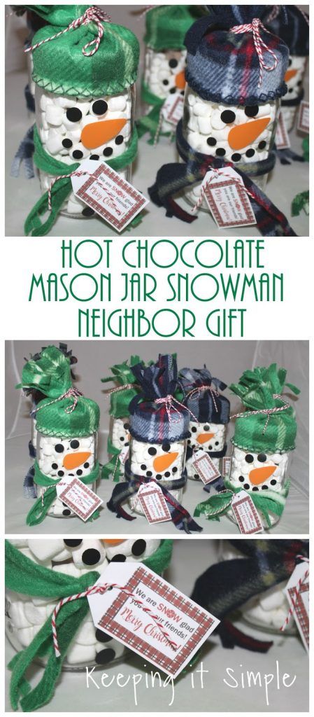 Sandwich Recipes Cold, Hot Chocolate Mason Jar, Jar Snowman, Hot Chocolate In A Jar, Mason Jar Snowman, Christmas Presents For Girls, Cocoa Gift, Hot Chocolate Gifts, Christmas Neighbor