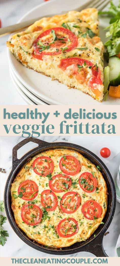 The best Healthy + Delicious Veggie Frittata Recipe! Learn how to make a veggie frittata in under an hour for the perfect baked healthy breakfast. Heart Healthy Frittata, Veg Frittata Recipes, Oven Baked Frittata Recipes, Fritatta Recipe Breakfast, Healthy Frittata Recipes, Breakfast Frittata Recipes, Frittatas Recipe, Frittata Recipes Healthy, Bariatric Breakfast