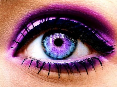 blue eyes faded into purple would love to have this eye color even though its impossible-----eyeshadow---purple on top lid and under---mascara---think mini winged eye liner around the top lid Face Makeover, Queen Of Shadows, Make Up Inspiration, Perfect Eyeliner, Eyeliner Styles, Violet Eyes, Brow Makeup, Purple Eyes, Colored Contacts