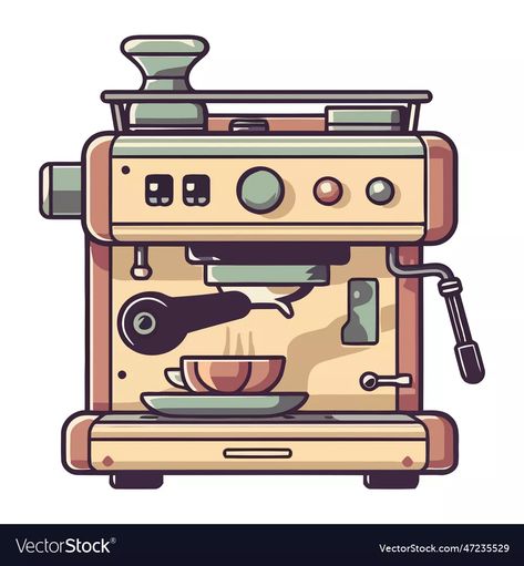 Coffee Machine Illustration, Story Boxes, Machine Illustration, Machine Image, Coffee Truck, Paper Duck, Automatic Coffee Machine, Wine Shop, Coffee Art