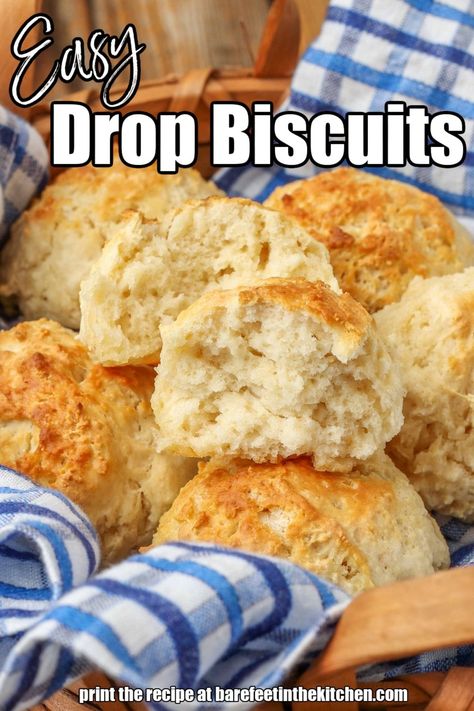 Bisquick Drop Biscuits, Homemade Drop Biscuits, Buttermilk Drop Biscuits, Easy Drop Biscuits, South Your Mouth, Drop Biscuits Recipe, Milk Biscuits, Homemade Biscuits Recipe, Drop Biscuits