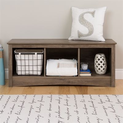 Prepac Furniture Bench DSC-4820 Cubby Entryway Cubby, Cube Storage Bench, Cubby Bench, Cubby Storage Bench, Entry Bench, Salon Suites, Bench Ideas, Cubby Storage, Bedroom Bench