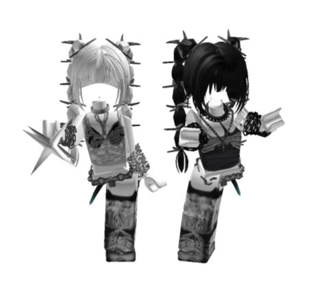 Grunge Matching Roblox Outfits, Emo Outfits Roblox Avatar, Roblox Avatars Matching Girl And Girl, Matching Roblox Avatars Girl, Emo Rblx Avatar, Roblox Avatars Girl Emo, Roblox Emo Girl, Emo Roblox Avatar Girl, Roblox R6 Fits Girl