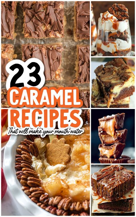 23 Caramel Recipes That Will Make Your Mouth Water Soft Caramels Recipe, Carmel Recipe, Caramel Dessert Recipes, Caramel Pears, Caramel Treats, Caramel Chocolate Chip Cookies, Caramel Bits, Caramel Desserts, Chocolate Chip Cheesecake