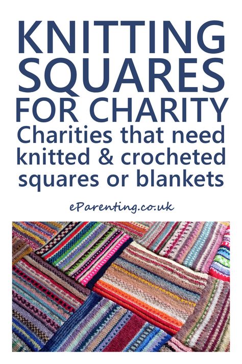 Knitted Squares Pattern, Knitted Squares, Charity Work Ideas, Crocheted Squares, Knitted Blanket Squares, Knitting Squares, Knitting Hacks, Knitting Club, Knitting For Charity