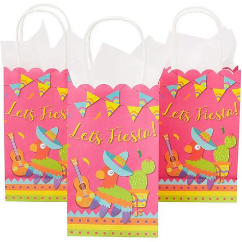 PRICES MAY VARY. MEXICAN FIESTA THEME: Includes 24 hot pink goodie bags with a pinata and sombrero design will bring the fiesta or Cinco de Mayo theme to all areas of your event FAVOR BAGS: Easily fill with candy, snacks, toys, jewelry and gifts MULTI-PURPOSE: These goody bags are ideal for kids birthday party, baby's 1st birthday, Cinco de Mayo or baby showers PORTABLE AND CONVENIENT: Comfortable rope handles make the goody bags easy to fill, store, and carry DIMENSIONS: Favor bags measure 9 x Pink Goodie Bags, Paper Goodie Bags, Birthday Party Goodie Bags, Fiesta Party Supplies, Baby's 1st Birthday, Candy Snacks, Fiesta Theme, Event Favors, Goody Bags