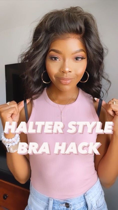 How To Hide Bra Straps Halter Top, Hide Bra Straps, Bra Hacks, Funny Sports, Bloopers, Pink Lily, Bra Straps, Halter Style, Tie Top