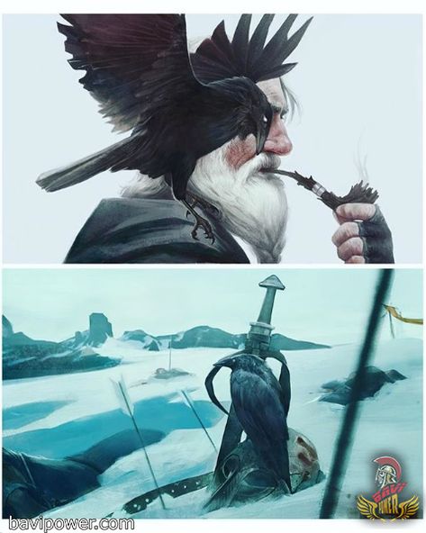 Odin - God of Wisdom, War & Poetry North Mythology, Odin Norse Mythology, Arte Viking, Odin's Ravens, Odin God, Norse Myth, A Crow, Norse Pagan, Pagan Art