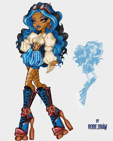 Monster High Robecca Steam Fanart, Stem Punk Fashion, Robecca Steam Fanart, Monster High Rebecca, Monster High Characters Names, Monster High Redesign, Monster High Robecca Steam, Rebecca Steam, Robecca Steam