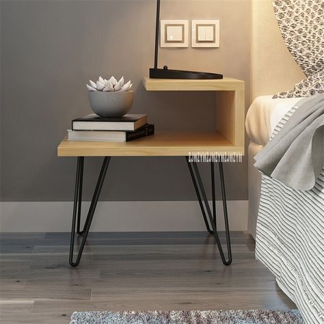 Natural Nightstand, Bedroom Night Table, Diy Bedside Table, Reka Bentuk Bilik Tidur, Bedside Table Metal, Bedside Cupboard, Bedside Lockers, Nightstand Bedroom, Bedside Table Design