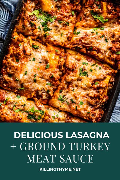 Lasagna Recipe Turkey Meat, Lasagna Recipe With Ground Turkey, Ground Turkey Lasagna Recipe Easy, Lasagna Ground Turkey, Ground Turkey And Mozzarella Recipes, Healthy Turkey Lasagna, Lasagna With Ground Turkey, Lasagna Recipe Ground Turkey, Healthy Lasagna Recipes Ground Turkey