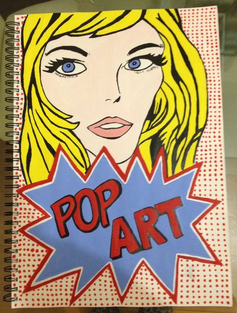 Completed Pop Art Title Page Pop Art Title Page, Art Gcse Title Page Ideas, Art Title Page, Pop Art Drawing, Sketchbook Cover, Club Ideas, Gcse Art, A Level Art, Title Page