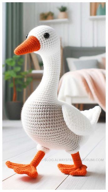 Crochet Goose Amigurumi Free Pattern - Amigurumi Crochet Mother Goose Pattern Free, Goose Amigurumi, Crochet Goose, Free Crochet Amigurumi Patterns, Crochet Farm Animals, Crochet Star Patterns, Crochet Shark, Crochet Bird Patterns, Crochet Amigurumi Patterns