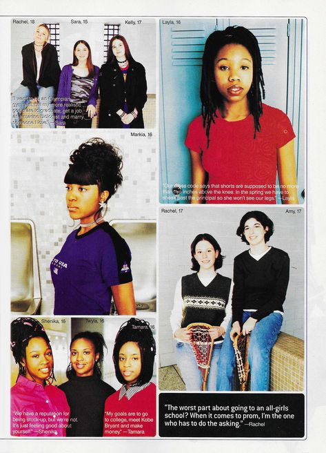 June 1998. 'Western High School Baltimore. Population: 1,232.' Just Seventeen, 90s Teen, School Zone, Magazine Images, Marine Biologist, Seventeen Magazine, 1990s Fashion, Above The Knee, Baltimore