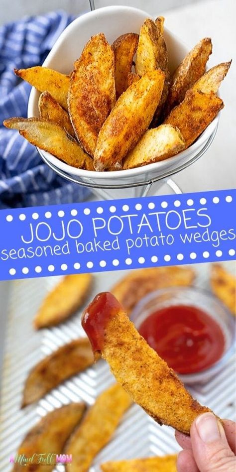 Jojo Potatoes, Baked Potato Wedges Recipe, Seasoned Potato Wedges, Oven Baked Chicken Tenders, Baked Potato Wedges, Homemade Seasoning Salt, Savory Sides, Wedges Recipe, Potato Wedges Baked