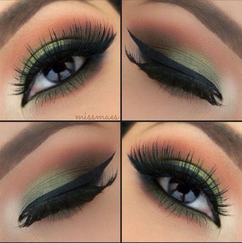 [EYES: Green for brown eyes.] Matte Make Up, Makeup Cantik, Smokey Eye Easy, Green Smokey Eye, Make Up Studio, Smokey Eye Makeup Tutorial, Smink Inspiration, Beauty Make-up, Mineral Eyeshadow