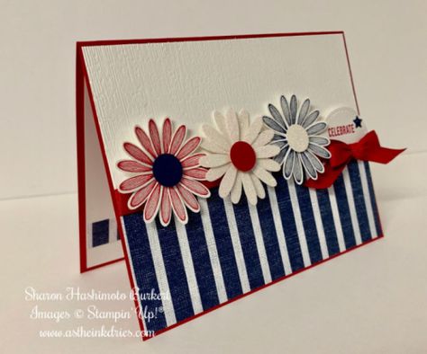 Independence Day Card, American Card, Daisy Cards, Summer Cards, Stamping Up Cards, Card Sketches, Floral Cards, Creative Cards, Flower Cards