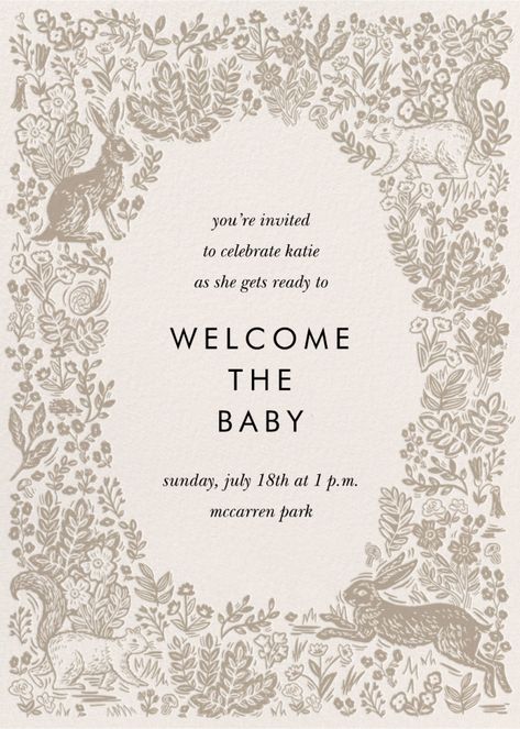 Online Baby Shower Invites, Whimsical Baby Shower, Classy Baby Shower, Vintage Baby Shower, Bunny Baby Shower, Gender Party, Elegant Baby Shower, Woodland Baby Shower Invitations, Baby Shower Invitaciones