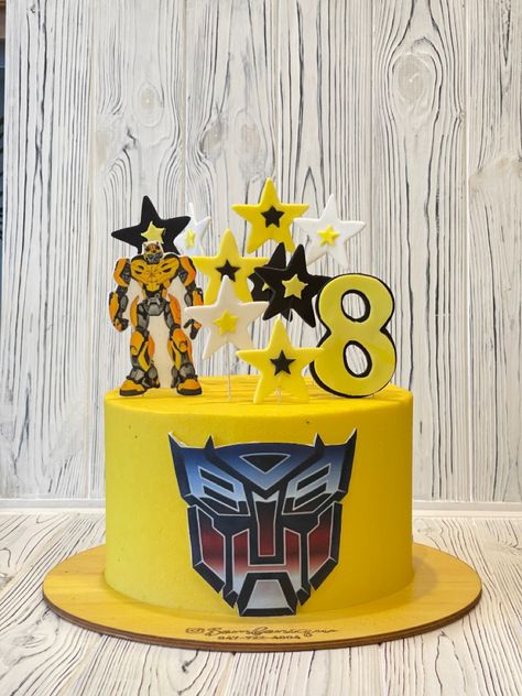 Birthday Cake For 7 Year Boy, Transformers Cupcakes, Transformers Birthday Cake, Bumble Bee Cake, Pirate Ship Cakes, Transformers Cake, Small Birthday Cakes, Transformer Party, Transformer Birthday