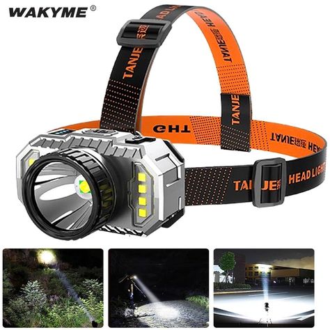 Buy LED Headlamp Powerful Head Flashlight USB Rechargeable Built in 18650 Battery Headlight For Fishing Outdoor Camping Hiking at affordable prices — free shipping, real reviews with photos — Joom Head Flashlight, Work Gear, 18650 Battery, Led Headlamp, Outdoor Ideas, Camping Hiking, Camping & Hiking, Tent Camping, Headlamp