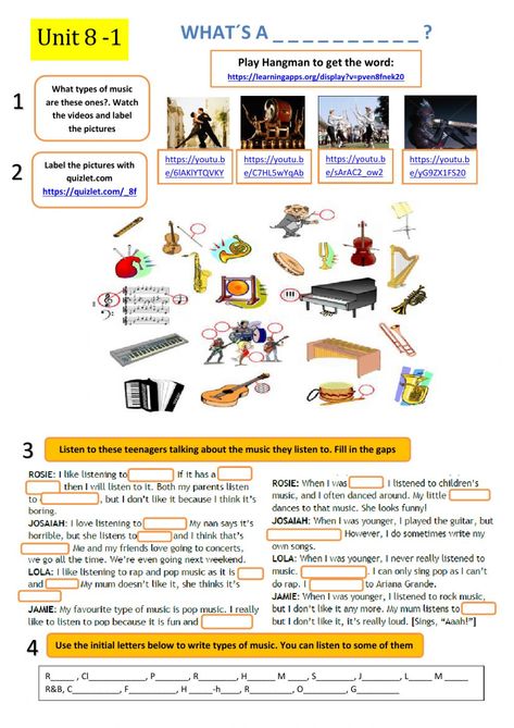 Music online worksheet for 1º ESO. You can do the exercises online or download the worksheet as pdf. Ancient Music, 1 Worksheet, The Worksheet, Music Worksheets, Reading Music, English As A Second Language (esl), English Reading, Reading Worksheets, Esl Teaching