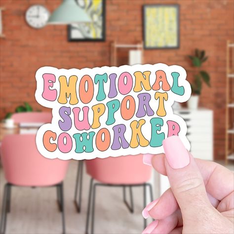 Give your coworker the perfect gift - an emotional support coworker sticker! This funny sticker is the perfect way to show your appreciation for your coworker's friendship and support. Whether you're looking for a funny gift for your work wife or a funny gift for your best friend at work, this funny sticker is the perfect way to show your gratitude. Get yours today! Support Gift Ideas, Morale Boosters, Work Bestie, Work Wife, Funny Note, Gift For Coworker, Funny Sticker, Sticker Funny, Work Humor