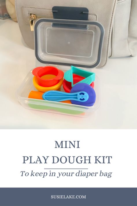 Small storage container with two mini play doughs and tools to store in diaper bag Play Doh Kits, Playdough Kits, Small Container, Play Dough, Small Containers, Travel Activities, Play Doh, Sensory Bins, Travel With Kids