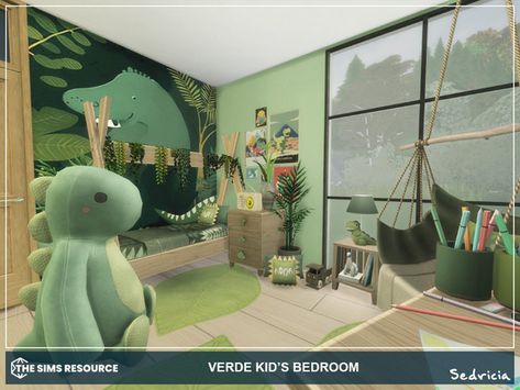 Sims 4 Dinosaur, Sims 4 Bedroom, Dinosaur Room, Toddler Room Decor, Sims 4 Toddler, Dinosaur Decor, Toddler Room, Sims 4 Cc, The Sims Resource