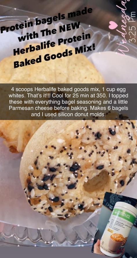 Herbalife Bread Recipes, Herbalife Bagels, Herbalife Baking Recipes, Herbalife Protein Baked Goods Recipes, Herbalife Baked Goods Mix Recipes, Herbalife Food Recipes, Herbalife Recipes Snacks, Herbalife Baked Goods, Herbalife Baked Goods Recipes