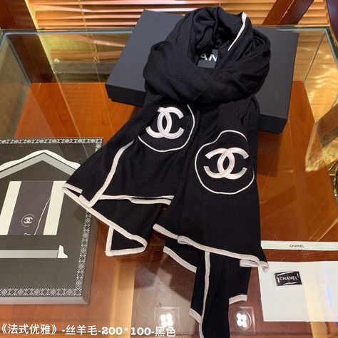 Chanel Scarves, Korean Shoes, Chanel Scarf, Luxury Hats, Branded Scarves, Stole Scarf, Black Aesthetic Wallpaper, Accessories Fashion, Mens Accessories Fashion