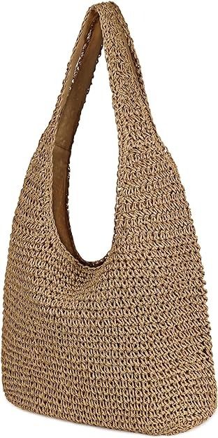 Amazon.com: Women Large Straw Beach Bag Handmade Woven Shoulder Bags Hobo Tote Handbag Purse for Summer (Beige) : Clothing, Shoes & Jewelry Beige Clothing, Straw Beach Bag, Travel Info, Tote Handbag, Bag Handmade, Handbag Purse, Shoulder Handbags, Beach Bag, Tote Handbags