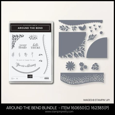 Stampin Up Around The Bend, Around The Bend, Mary Fish, Stampin Pretty, Tri Fold Cards, Tampons Transparents, Photo Album Scrapbooking, Fun Fold Cards, Scrapbooking Embellishments